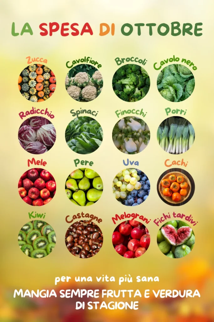 Calendario frutta e verdura di stagione ottobre